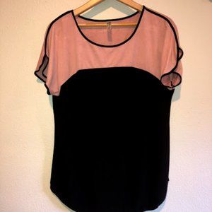Pink and Black Work Blouse